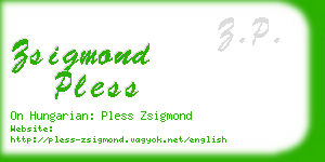 zsigmond pless business card